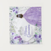 薄紫パープルドレスキンセアニラクロウウェルカムサイン タペストリー (正面)