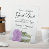 薄紫パープルバラお申し込みゲストブック 台座サイン (インサイチュ)