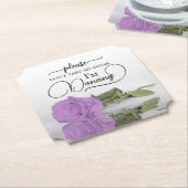 薄紫パープルバラは私の飲み物を取らない結婚 ペーパーコースター (アングル)