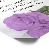 薄紫パープルバラエレガントなウェディングウェルカムサイン ポスター (角)