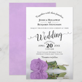 薄紫パープルバラシックBUDGET結婚式招待状