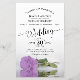 薄紫パープルバラシックBUDGET結婚式招待状