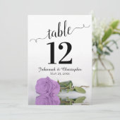 薄紫パープルバラシ結婚ックのテーブル番号大 (スタンド正面)