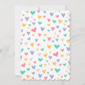 薄紫パープルパステルレインボーユニコーンバースデーパーティー 招待状 (裏面)