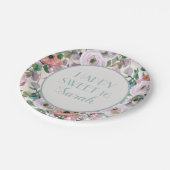 薄紫パープルピンク水彩フローラスイーツ16 ペーパープレート (アングル)