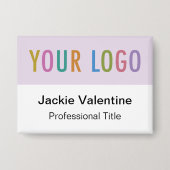 薄紫パープルピンバックバッジ(ロゴ名ボタン) 缶バッジ (正面)