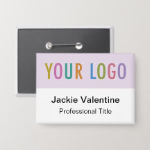 薄紫パープルピンバックバッジ（ロゴ名ボタン）