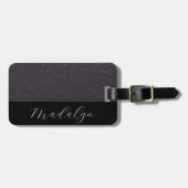 薄紫パープルフェイクレザーテクスチャスクリプカスタムト ラゲッジタグ (正面横)