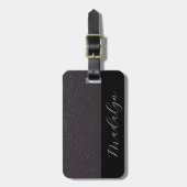 薄紫パープルフェイクレザーテクスチャスクリプカスタムト ラゲッジタグ (正面縦)