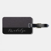 薄紫パープルフェイクレザーテクスチャスクリプカスタムト ラゲッジタグ (裏面横)