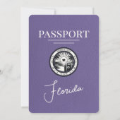 薄紫パープルフロリダパスポート結婚式招待状 招待状 (裏面)