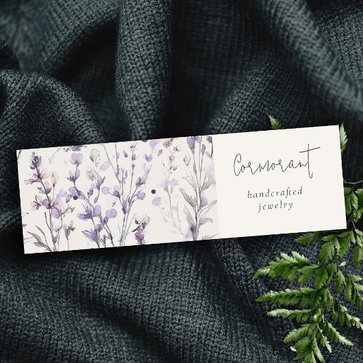 薄紫パープルフローライヤリングスタッドフープホルダー スキニー名刺