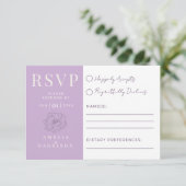 薄紫パープルフローラエレガントな結婚式 出欠カード (スタンド正面)