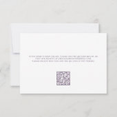 薄紫パープルフローラエレガントな結婚式 出欠カード (裏面)