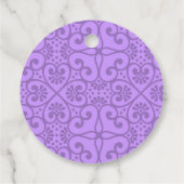 薄紫パープルフローラキンセアニェラサークルメッセージカード フェイバータグ (裏面)