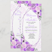 薄紫パープルフローラキンセアニェラ計画 招待状 (正面/裏面)