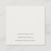 薄紫パープルフローラスクリプトイヤリングスタッドホルダー スクエア名刺 (裏面)