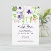 薄紫パープルフローラブライダルシャワー 招待状 (スタンド正面)