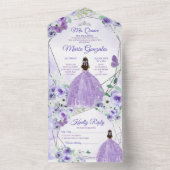 薄紫パープルフローラプリンセスキンセアニラ オールインワン招待状 (内側)