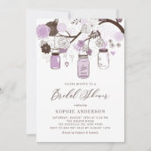 薄紫パープルメイソンジャースブライダルシャワー 招待状 (正面)