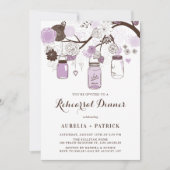 薄紫パープルメイソンジャースリハーサルディナー 招待状 (正面)