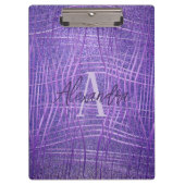 薄紫パープルメタリックグリッターモダングラムラグジュアリー クリップボード (正面)