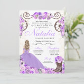 薄紫パープルランチェロプリンセスドレスキンセアニェラ 招待状 (スタンド正面)