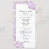 薄紫パープルレースドリー結婚式 プログラム (正面/裏面)