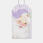 薄紫パープルヴィンテージウィンキングサンタクロース ギフトタグ (裏面)