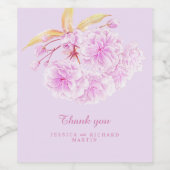 薄紫パープル春結婚開花の感謝していユーザ ワインラベル (シングルラベル)