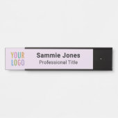 薄紫パープル2x8つるのOfficeの名前プレート サインプレート (正面)