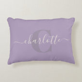 薄紫パープル |スクリパーソナライズされたプトモノグラム名 アクセントクッション (正面)