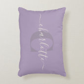 薄紫パープル |スクリパーソナライズされたプトモノグラム名 アクセントクッション (正面(垂直))