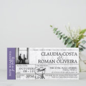 薄紫パ結婚リズボーディングパス招待状 (スタンド正面)