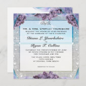 薄紫ビーチ結婚式招待状 招待状 (正面/裏面)