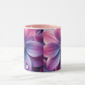 薄紫ピンクと紫の春花 マグカップ (中央)