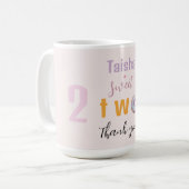 薄紫ピンクスプレッルドーナツウォーターイラストレーション コーヒーマグカップ (正面左)