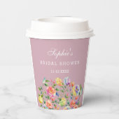 薄紫ピンクブライトバラブライダルシャワー 紙コップ (裏面)