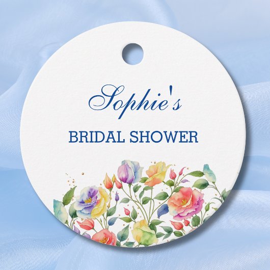 薄紫ピンクブライトフローラブライダルシャワー フェイバータグ