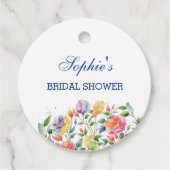 薄紫ピンクブライトフローラブライダルシャワー フェイバータグ (正面)