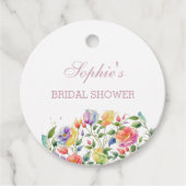 薄紫ピンクローズブライトフローラブライダルシャワー フェイバータグ (正面)