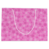 薄紫ピンク色の水玉模様とレトロ60年代 ラージペーパーバッグ (裏面)