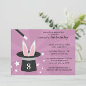 薄紫ピークアブウウサギカスタム魔法誕生日部 招待状 (スタンド正面)