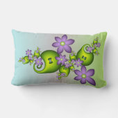 薄紫ファンタジーフラワーグリーンシェイプフラクタル名 ランバークッション (裏面)
