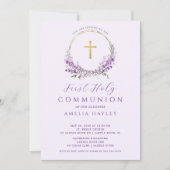 薄紫フラワーガールズファースト招待状 招待状 (正面)