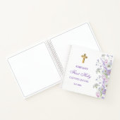 薄紫フラワーズファースト・コミュニオンゲストブック ノートブック (内部)