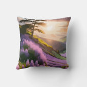 薄紫フラワーズ開花オンヒルアットサンセットグロー クッション (裏面)