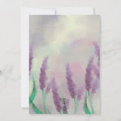 薄紫フラワーフィールドボモダンホ結婚ズ 招待状 (裏面)