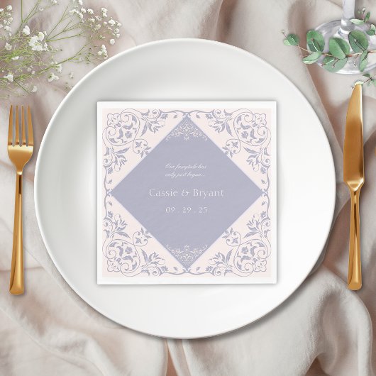 薄紫フランスのパープルリージェンシーフォーマルエラ結婚ーズ スタンダードランチョンナプキン
