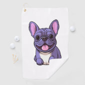 薄紫フランスのブルドッグ ゴルフタオル (インサイチュ)